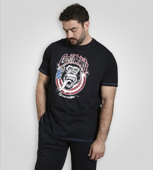 D555 Birkenhead T-Shirt Gas Monkey Garage Navy - Herren-T-Shirts - Herren-T-Shirts in großen Größen