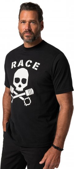 JP1880 T-Shirt Short Sleeve Skull Race Black - Herren-T-Shirts - Herren-T-Shirts in großen Größen