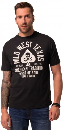 JP1880 T-Shirt 2-Pack Wild West Black And White - Herren-T-Shirts - Herren-T-Shirts in großen Größen