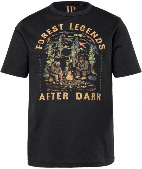 JP1880 T-Shirt Short Sleeve Forest Legends Black - Herren-T-Shirts - Herren-T-Shirts in großen Größen