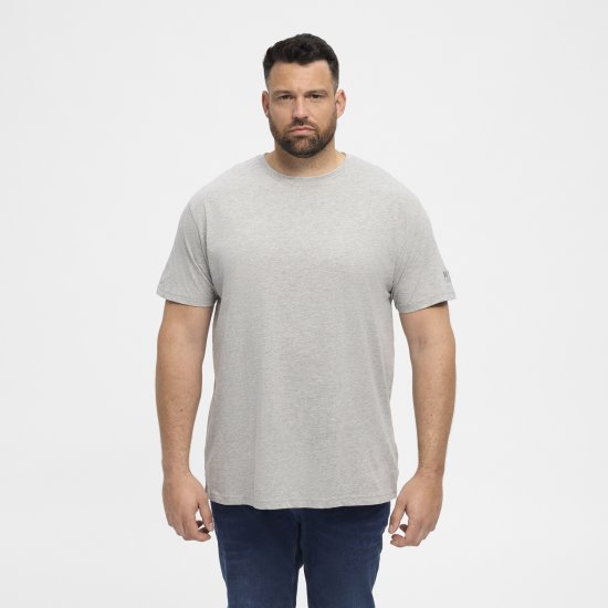 North Latitude T-Shirt O-Neck Grey Melange TALL - TALL T-shirts - Extra lange T-Shirts Herren