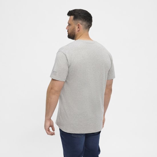 North Latitude T-Shirt O-Neck Grey Melange TALL - TALL T-shirts - Extra lange T-Shirts Herren