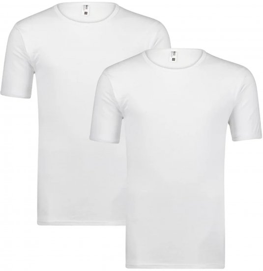 Adamo Royal Fine Ribbed Under-T-shirt 2-Pack White - Herrenunterwäsche & bademode - Herrenunterwäsche & Bademode in großen Größen