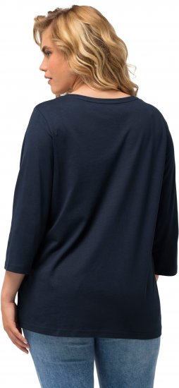 Ulla Popken City Name Graphic Tee Navy - Bedruckte T-shirts für damen - 