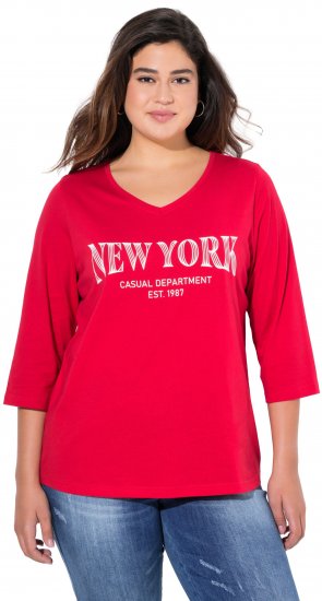 Ulla Popken City Name Graphic Tee Lychee - Bedruckte T-shirts für damen - 