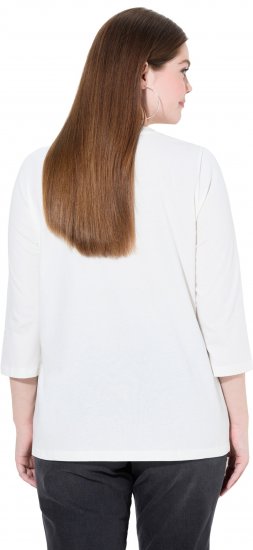 Ulla Popken SPRING Studded 3/4 Sleeve Tee Off-White - T-Shirts - 