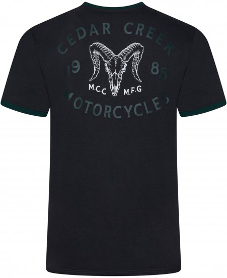 Kam Jeans 5793 Cedar Creek Reverse Print Tee Black - Herren-T-Shirts - Herren-T-Shirts in großen Größen