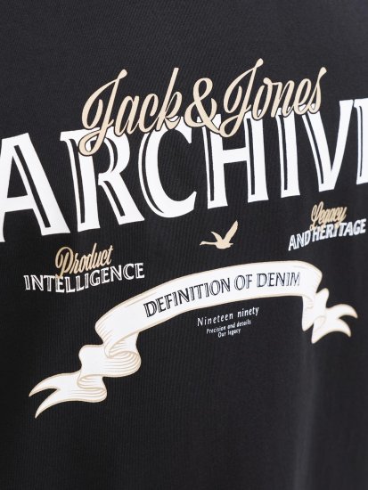 Jack & Jones Dover Denim O-Neck T-Shirt Black - Herren-T-Shirts - Herren-T-Shirts in großen Größen