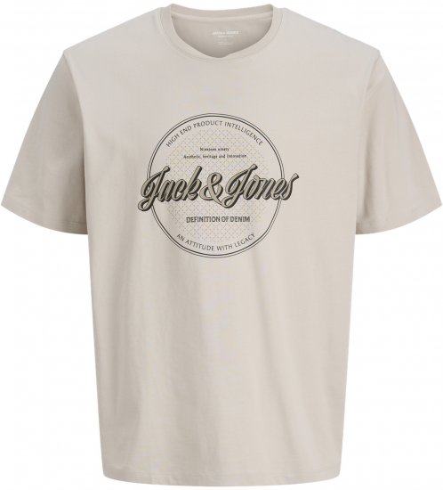 Jack & Jones Dover Denim O-Neck T-Shirt Moonbeam Grey - Herren-T-Shirts - Herren-T-Shirts in großen Größen