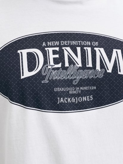 Jack & Jones Dover Denim O-Neck T-Shirt White - Herren-T-Shirts - Herren-T-Shirts in großen Größen