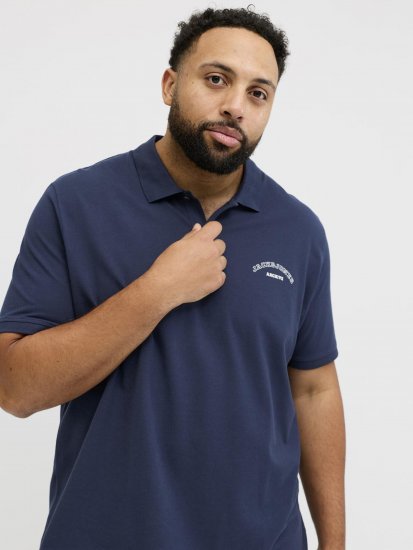Jack & Jones College Logo Short Sleeve Polo Shirt Blue - Polo-shirts für herren - Polo-Shirts für Herren in großen Größen