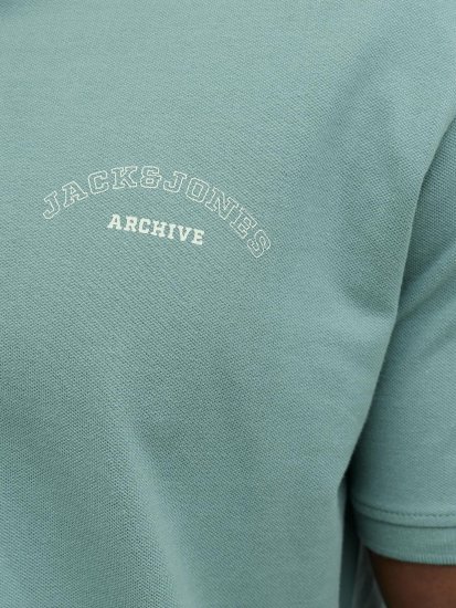 Jack & Jones College Logo Short Sleeve Polo Turquoise - Polo-shirts für herren - Polo-Shirts für Herren in großen Größen