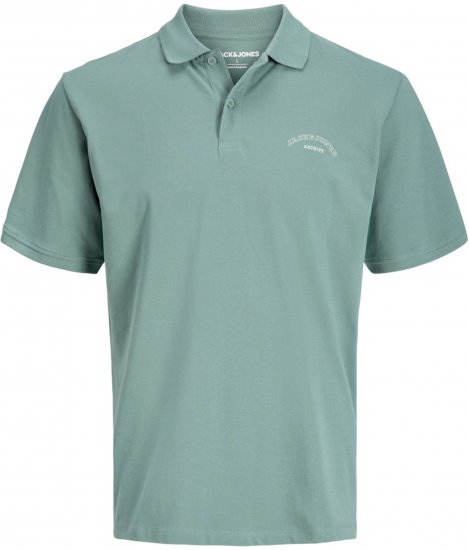 Jack & Jones College Logo Short Sleeve Polo Turquoise - Polo-shirts für herren - Polo-Shirts für Herren in großen Größen
