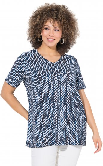 Ulla Popken So Many Dots Tee Navy Blue - Bedruckte T-shirts für damen - 