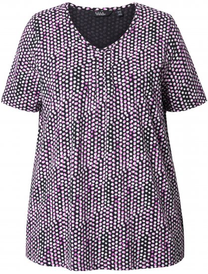 Ulla Popken So Many Dots Tee Light Heather - Bedruckte T-shirts für damen - 