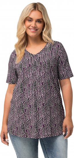 Ulla Popken So Many Dots Tee Light Heather - Bedruckte T-shirts für damen - 