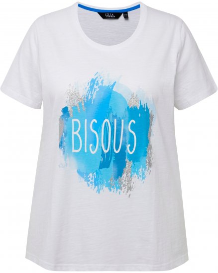 Ulla Popken BISOUS Short Sleeve Graphic Tee Snow White - Bedruckte T-shirts für damen - 