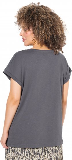 Ulla Popken LOVE Short Sleeve Graphic Tee Graphite Grey - Bedruckte T-shirts für damen - 