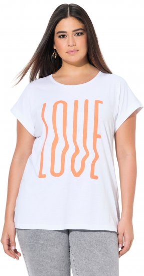 Ulla Popken LOVE Short Sleeve Graphic Tee Snow White - Bedruckte T-shirts für damen - 