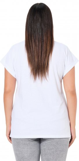 Ulla Popken LOVE Short Sleeve Graphic Tee Snow White - Bedruckte T-shirts für damen - 
