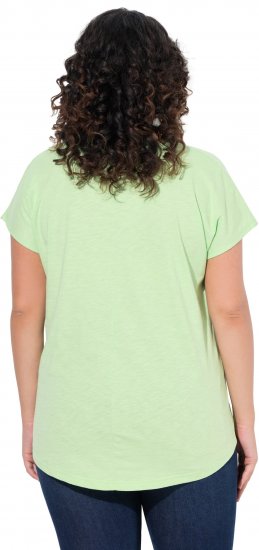 Ulla Popken Metallic Animal Cap Sleeve Graphic Tee Green - Bedruckte T-shirts für damen - 