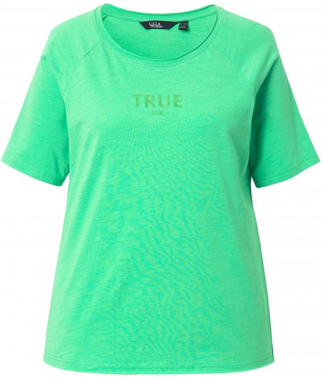 Ulla Popken TRUE Lettering Short Sleeve Tee Mint Green - Bedruckte T-shirts für damen - 