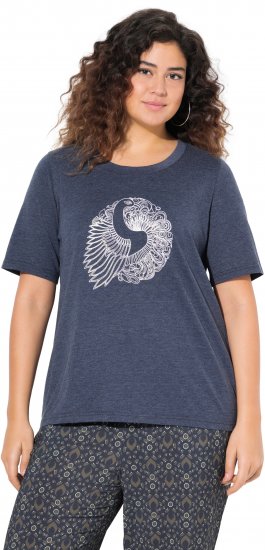 Ulla Popken Peacock Short Sleeve Graphic Tee - Bedruckte T-shirts für damen - 