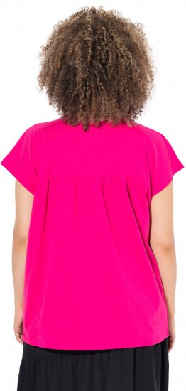Ulla Popken Free Spirit Butterfly Cap Sleeve Graphic Tee Magenta Pink - Bedruckte T-shirts für damen - 