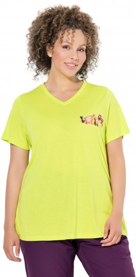 Ulla Popken Wild Antibacterial Short Sleeve Tee Lime - T-Shirts - 