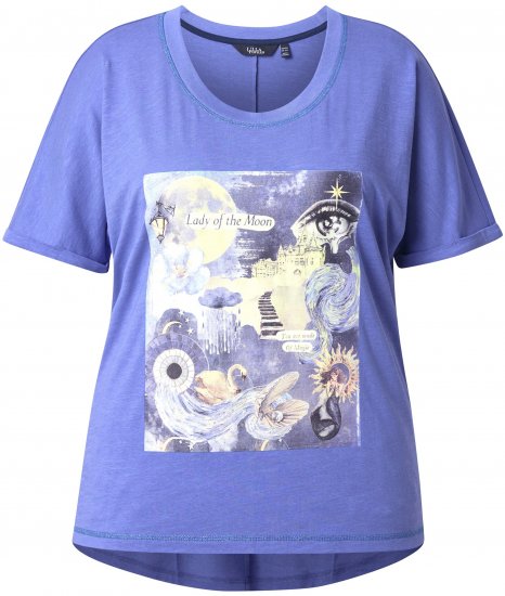 Ulla Popken Lady Of The Moon Short Sleeve Graphic Tee Lavender - Bedruckte T-shirts für damen - 