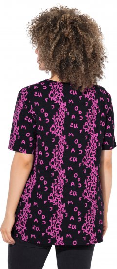 Ulla Popken Letter Print Short Sleeve Tee Magnolia Red - Bedruckte T-shirts für damen - 