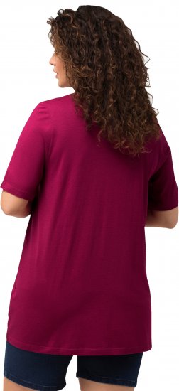 Ulla Popken Essential Front Pleat Tee Magnolia Red - T-Shirts - 