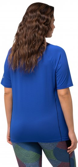 Ulla Popken Piping Accent Functional UVP 50+ Stretch Knit Top Royal Blue - T-Shirts - 