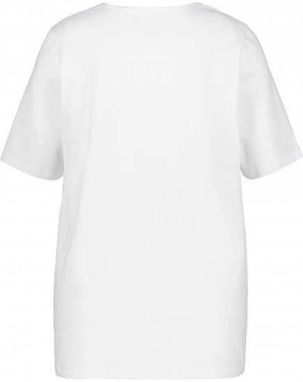 Ulla Popken Essential Notch Neck Stretch Tee Snow White - T-Shirts - 