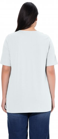 Ulla Popken Essential Notch Neck Stretch Tee Snow White - T-Shirts - 