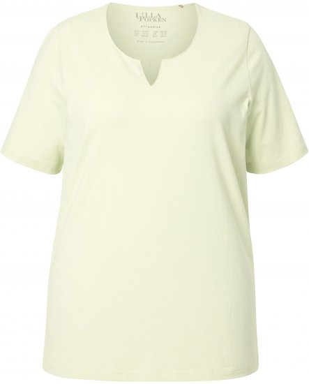 Ulla Popken Essential Notch Neck Stretch Tee Pistachio - T-Shirts - 