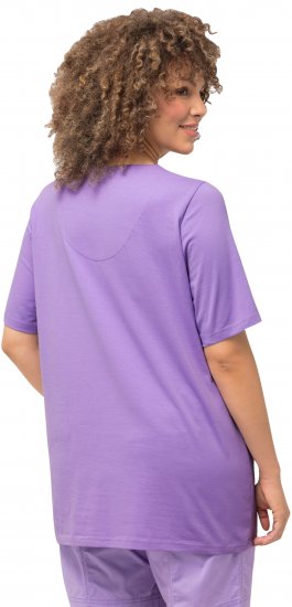 Ulla Popken Essential Notch Neck Stretch Tee Pale Lilac - T-Shirts - 
