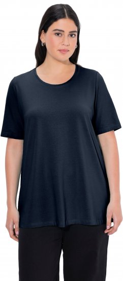 Ulla Popken Essential Round Neck Stretch Tee Navy Blue - T-Shirts - 