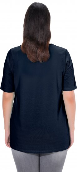 Ulla Popken Essential Square Neck Stretch Tee Navy Blue - T-Shirts - 
