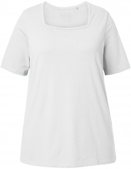 Ulla Popken Essential Square Neck Stretch Tee Snow White - T-Shirts - 