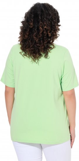 Ulla Popken Essential Square Neck Stretch Tee Light Green - T-Shirts - 