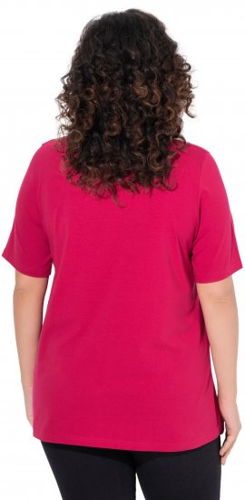 Ulla Popken Essential Square Neck Stretch Tee Dark Raspberry - T-Shirts - 