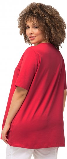 Ulla Popken Essential Square Neck Stretch Tee Dark Pink - T-Shirts - 