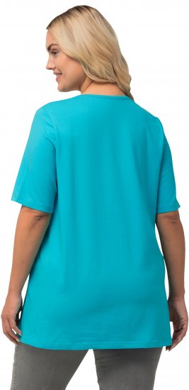 Ulla Popken Essential Square Neck Stretch Tee Deep Aqua - T-Shirts - 