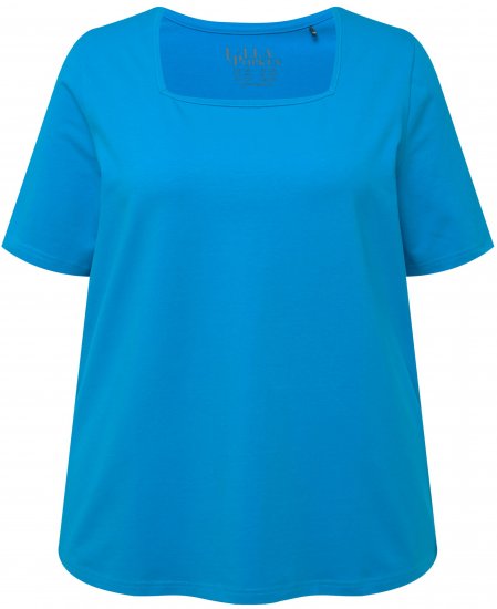 Ulla Popken Essential Square Neck Stretch Tee Sapphire Blue - T-Shirts - 