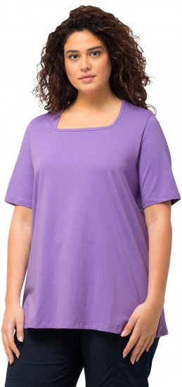 Ulla Popken Essential Square Neck Stretch Tee Pale Lilac - T-Shirts - 