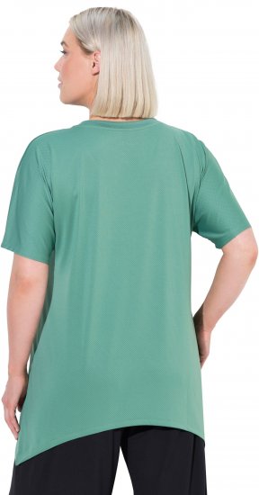 Ulla Popken Quick Drying Pointed Hem Stretch Fit Tee Ivy Green - T-Shirts - 