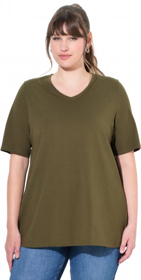 Ulla Popken Eco Cotton Basic T-Shirt 2-Pack Green/Black - T-Shirts - Damen-T-Shirts in großen Größen