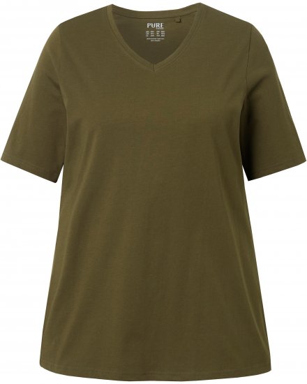 Ulla Popken Eco Cotton Basic T-Shirt 2-Pack Green/Black - T-Shirts - Damen-T-Shirts in großen Größen