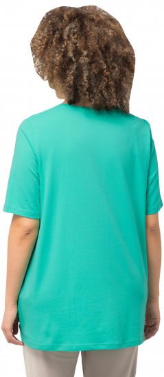 Ulla Popken Essential Round Neck Stretch Tee Turquoise - T-Shirts - 